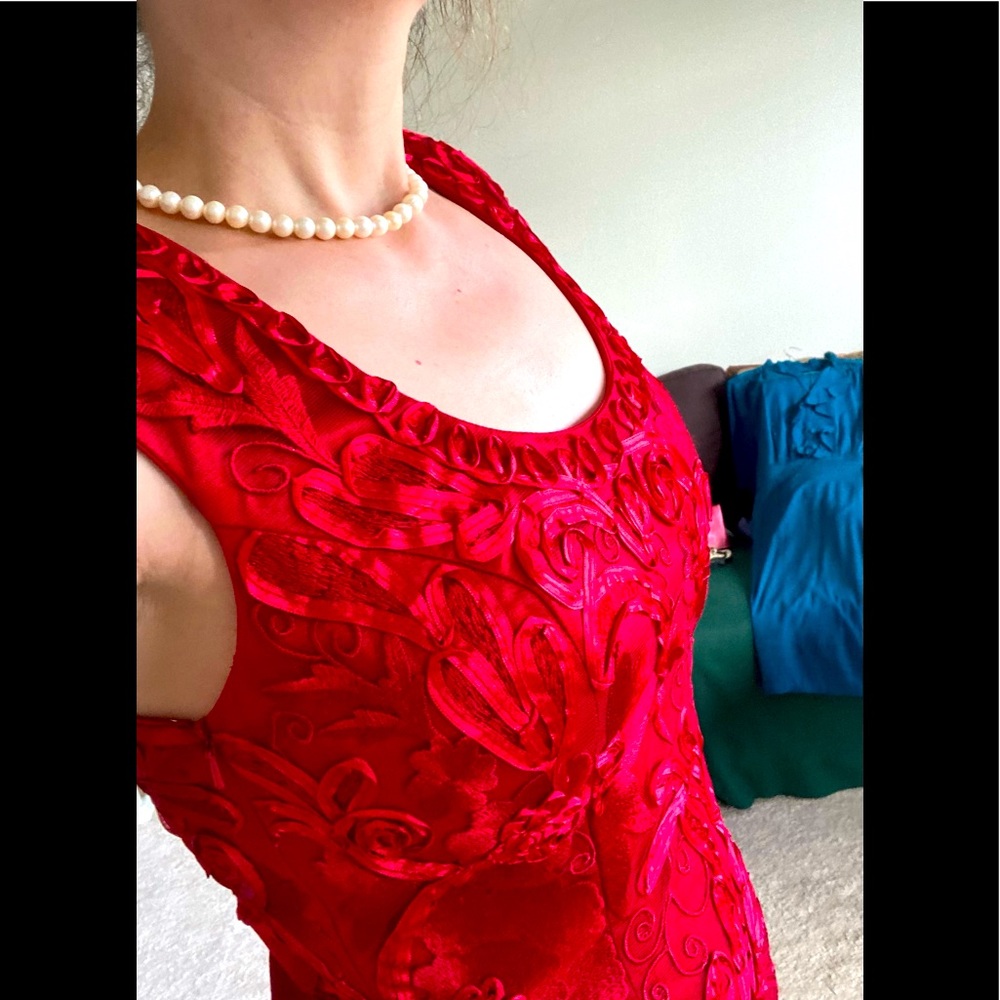 Elegant red dress, size 2. Never worn.